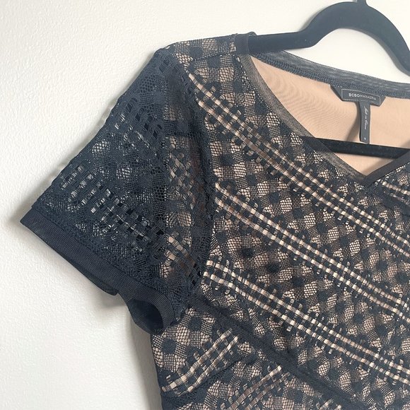 BCBG MaxAzria Black Lace Skirt & Crop Top Set - Picture 5 of 8